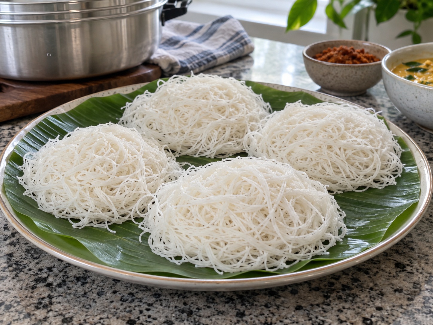 Sri Lankan String Hoppers na Pugad ng Noodles — Iayos ang mga pugad
