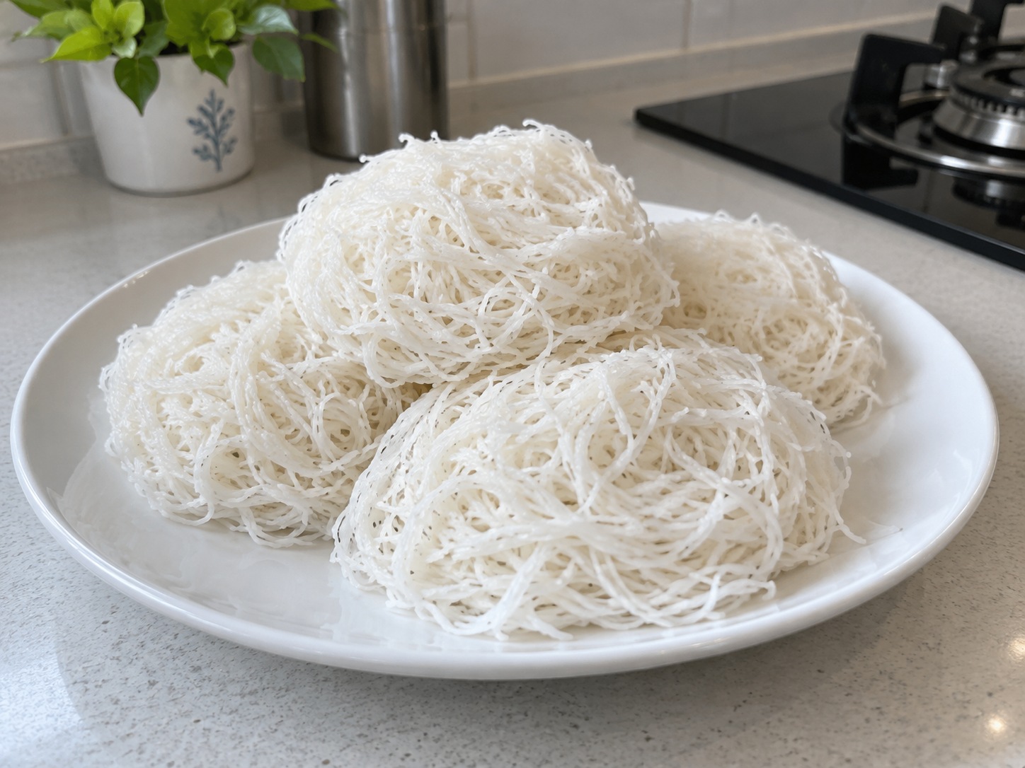 Sri Lankan String Hoppers na Pugad ng Noodles — Ihain