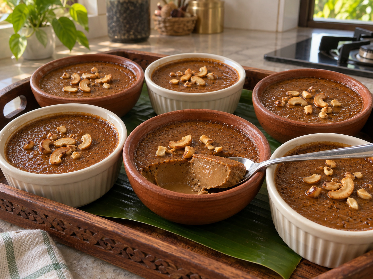 Sri Lankan Watalappan na Puding — natapos na ulam