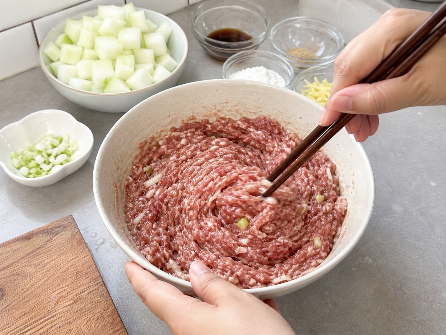 Steamed Beef Patty na may Winter Melon — hakbang 7