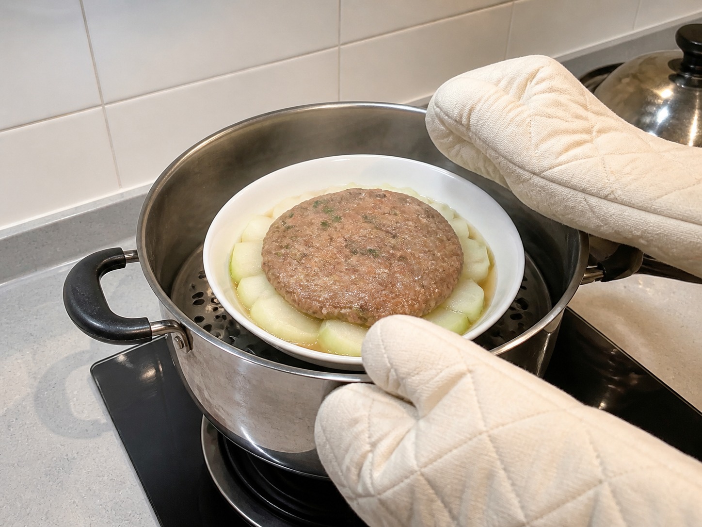 Steamed Beef Patty na may Winter Melon — hakbang 9