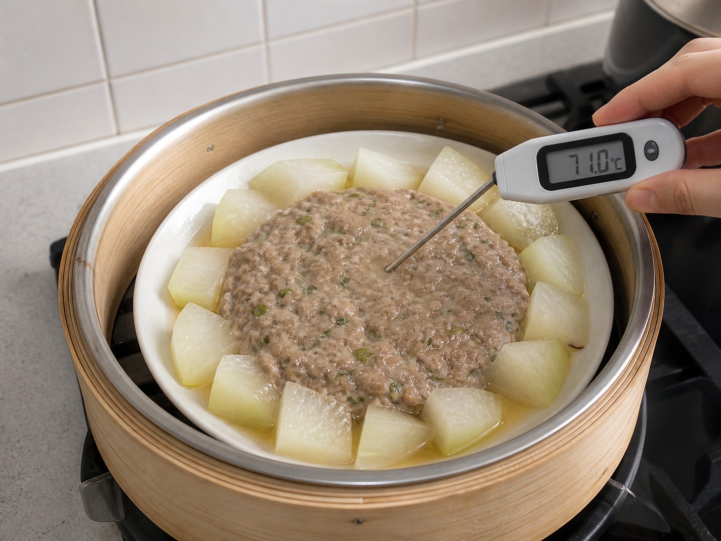 Steamed Beef Patty na may Winter Melon — hakbang 10