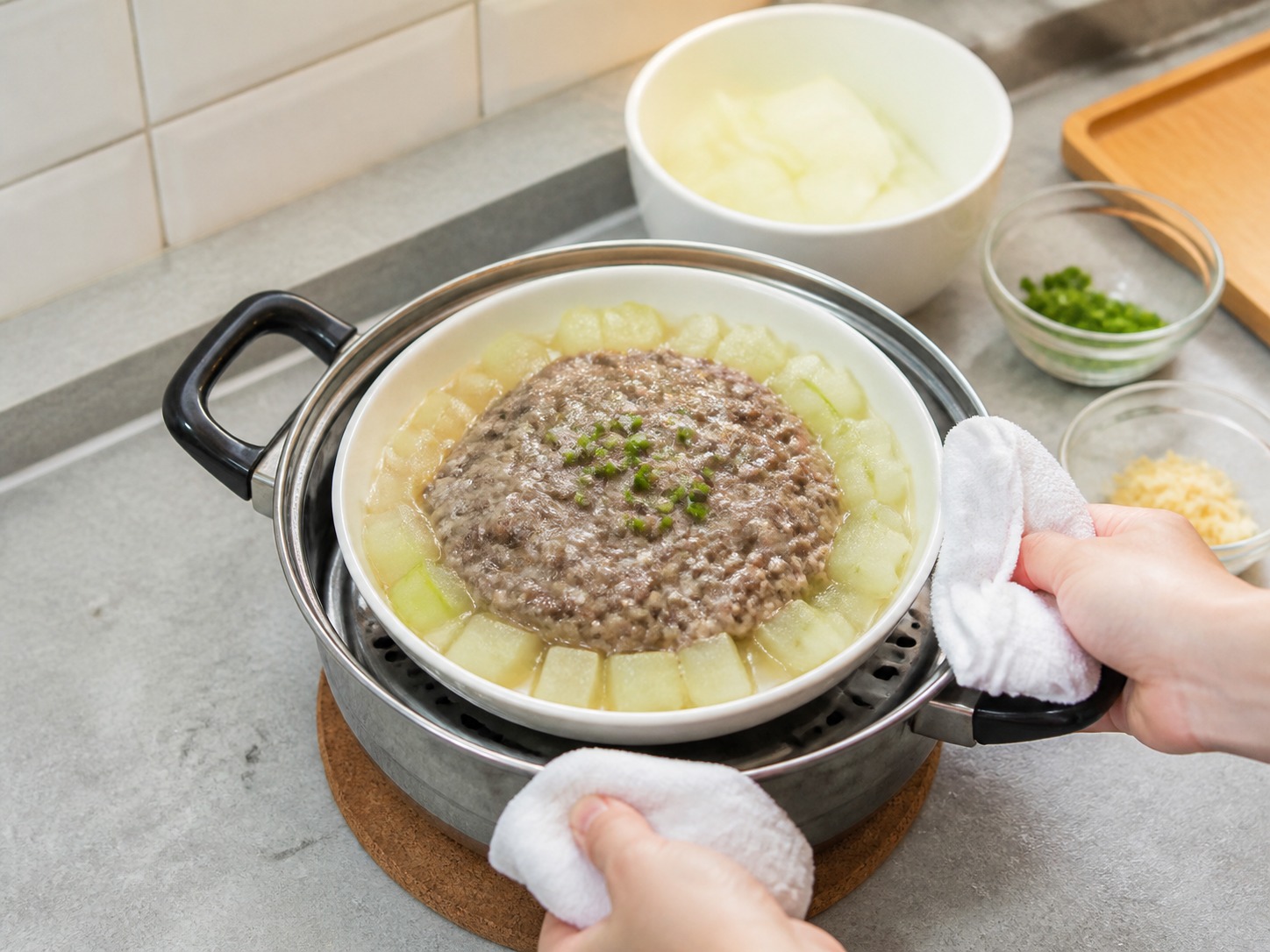 Steamed Beef Patty na may Winter Melon — hakbang 11