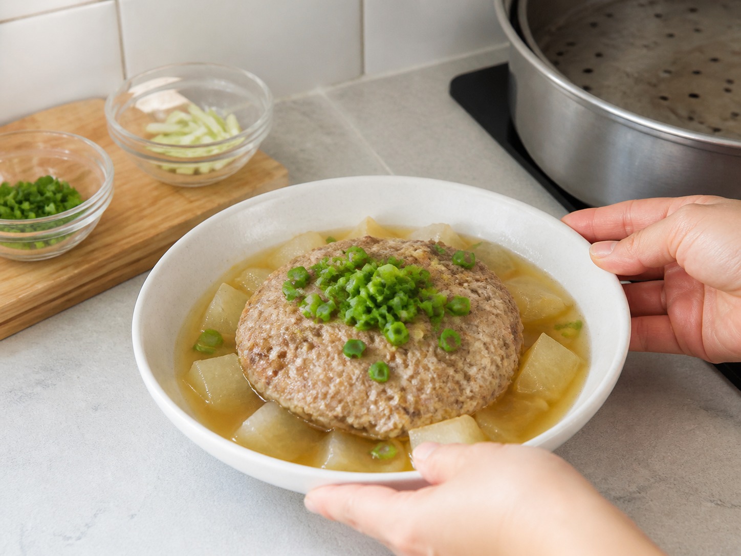 Steamed Beef Patty na may Winter Melon — hakbang 12