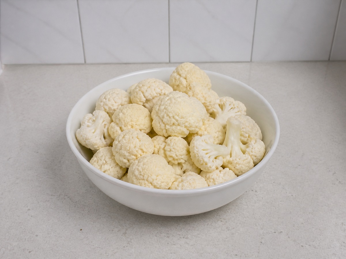 Steamed Cauliflower with Garlic: Prepare the main ingredient