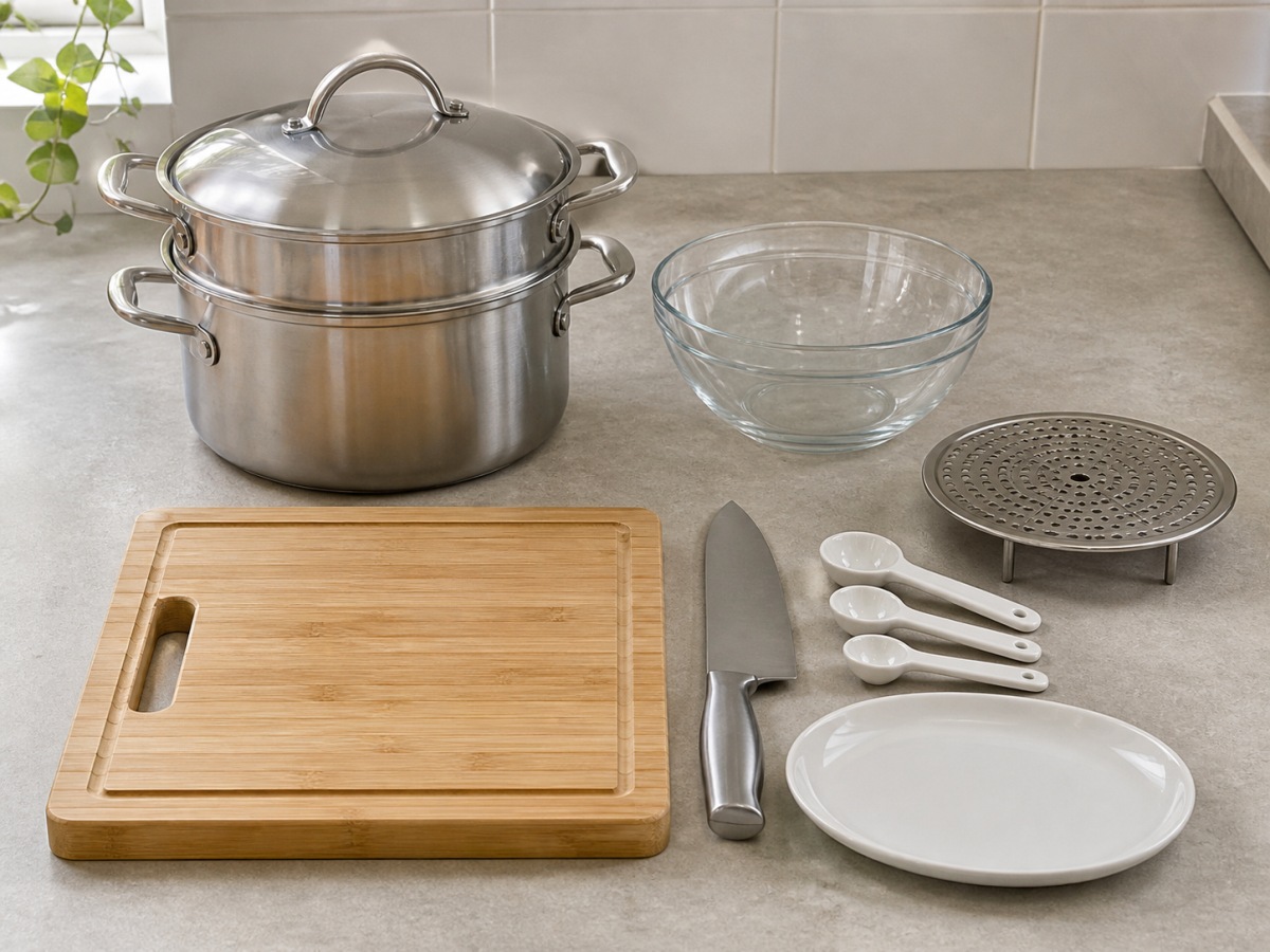 Tools for Steamed Cauliflower with Garlic