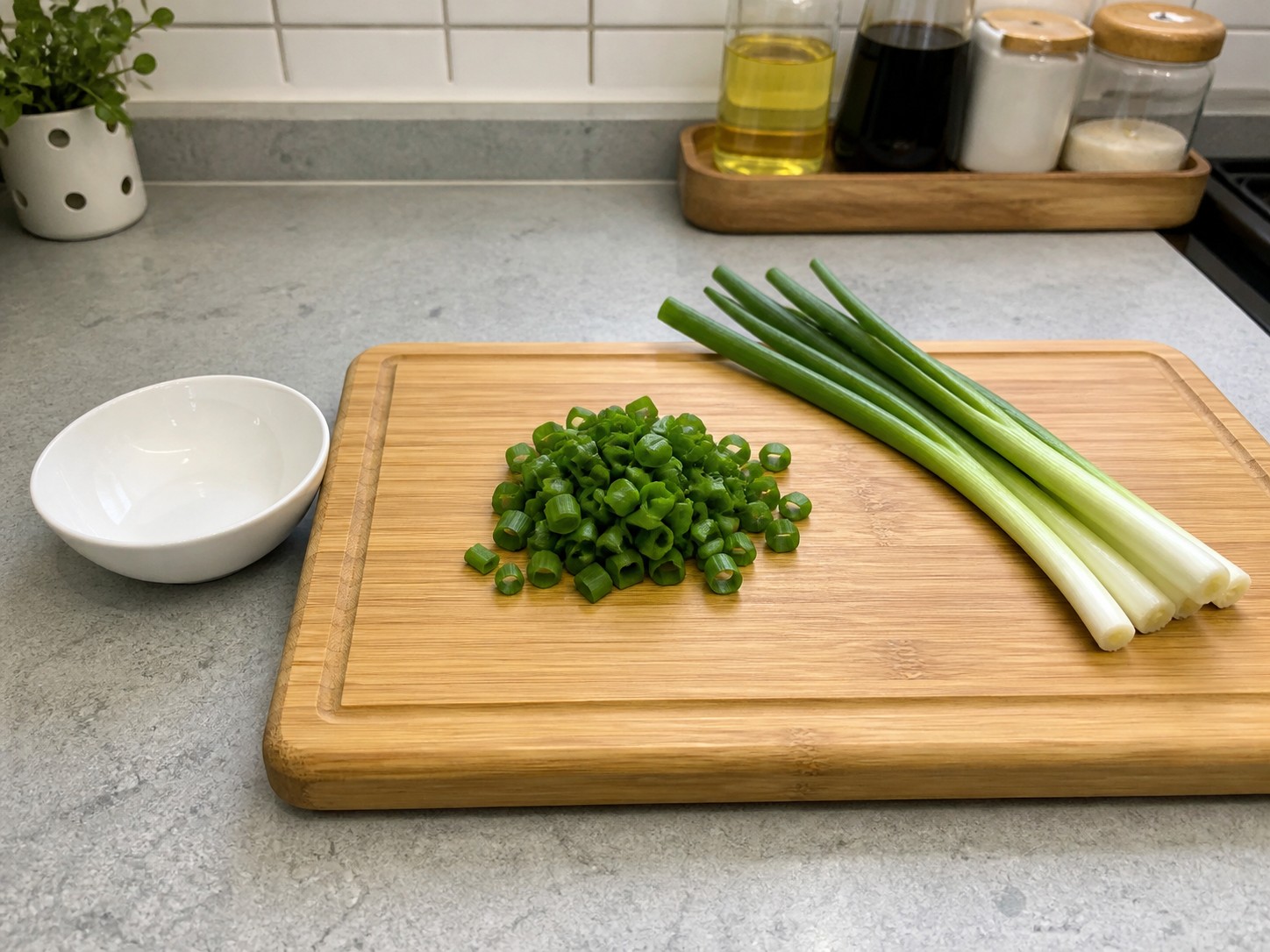 豉汁蒸雞腿肉 — 切蔥粒