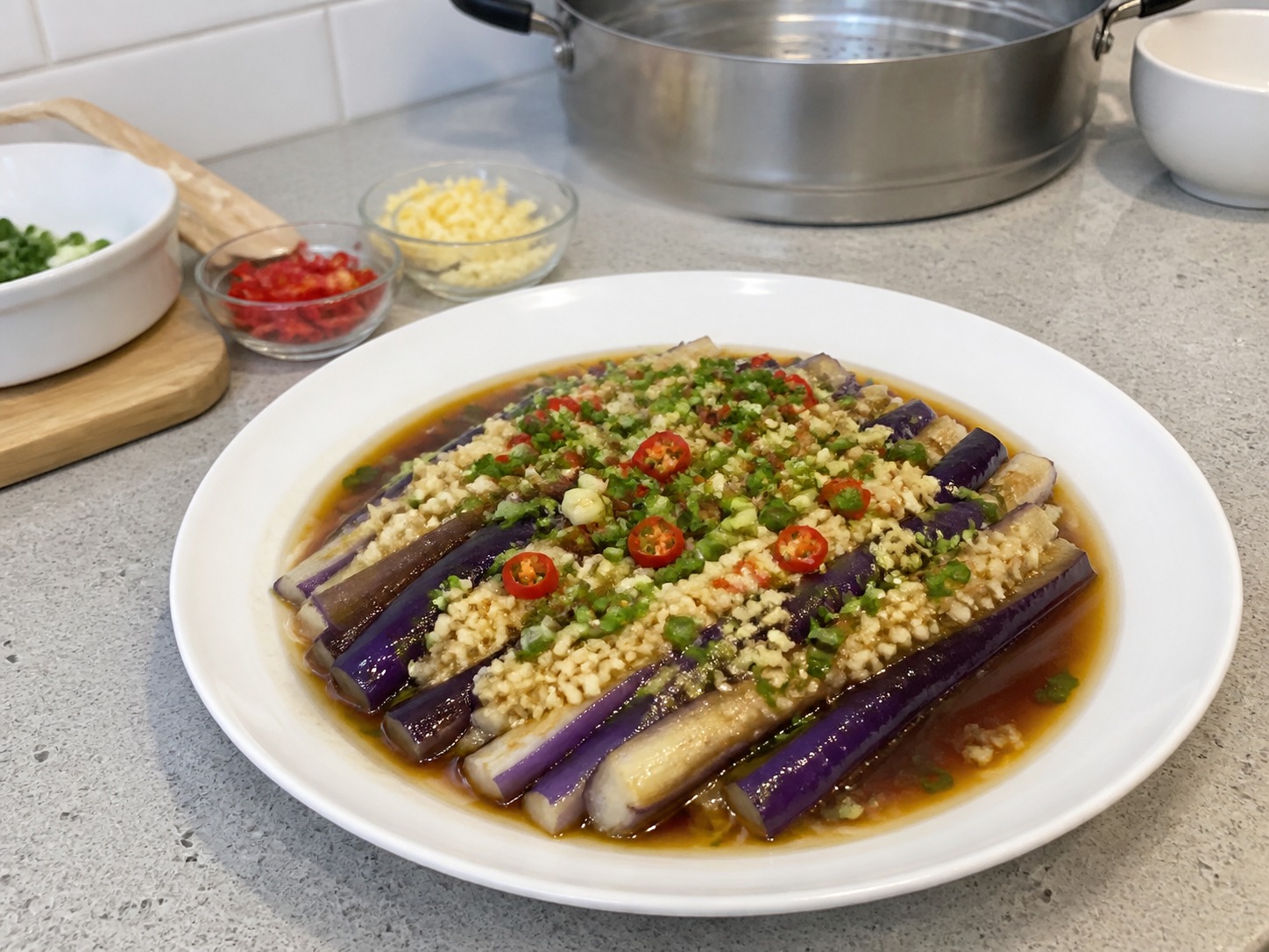蒜蓉蒸茄子 — 完成菜式