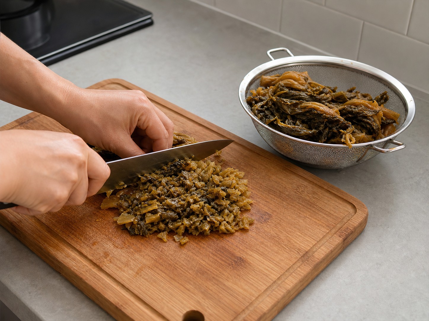 Steamed Grass Carp with Preserved Mustard Greens — step 2