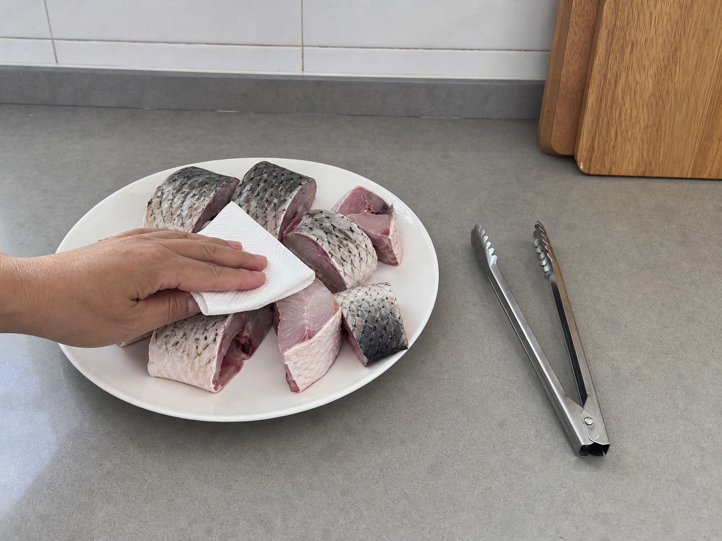 Steamed Grass Carp with Preserved Mustard Greens — step 3