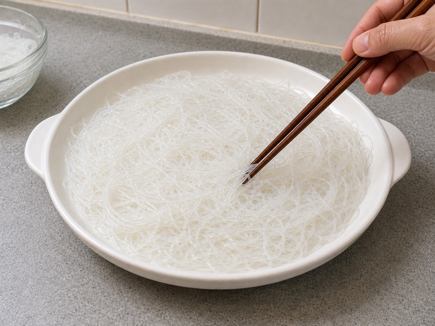 蒜蓉粉絲蒸絲瓜:鋪粉絲