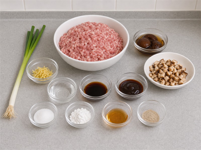 蒸肉餅主要材料總覽