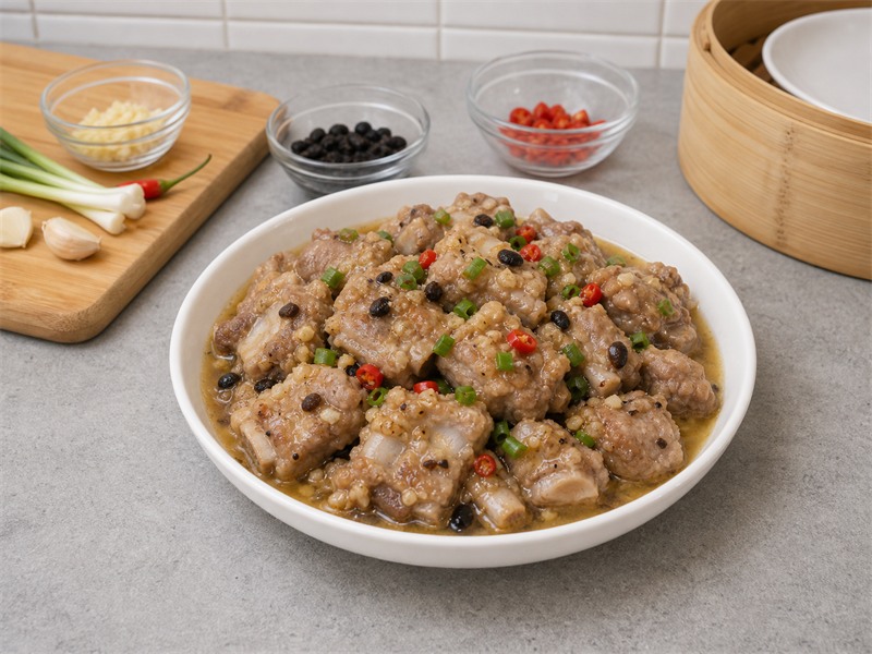 豆豉蒸排骨 Steamed Pork Ribs with Black Bean Sauce