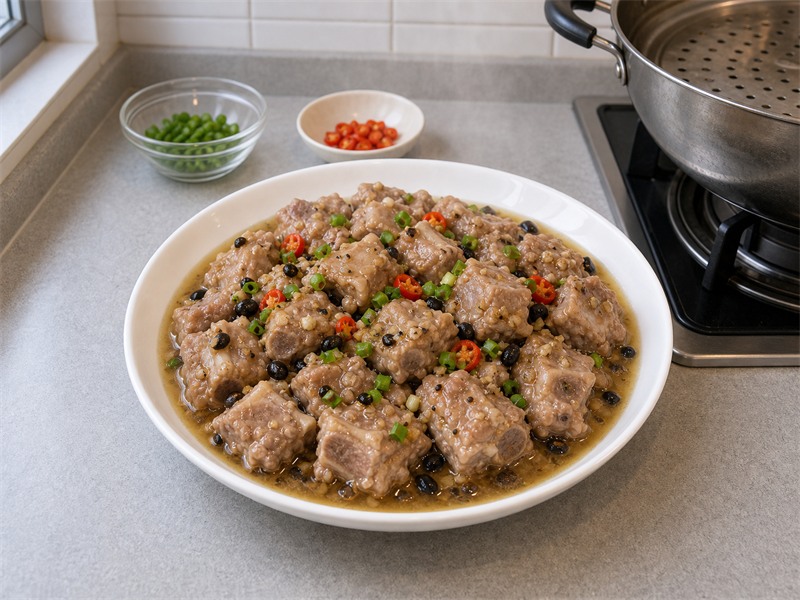 豆豉蒸排骨:檢查上碟