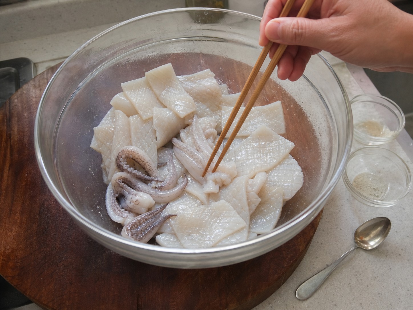 Steamed Squid with Garlic and Black Bean Sauce — step 8