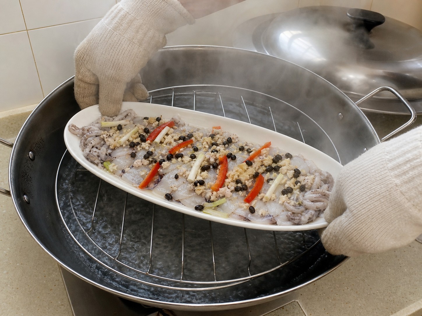 Steamed Squid with Garlic and Black Bean Sauce — step 11