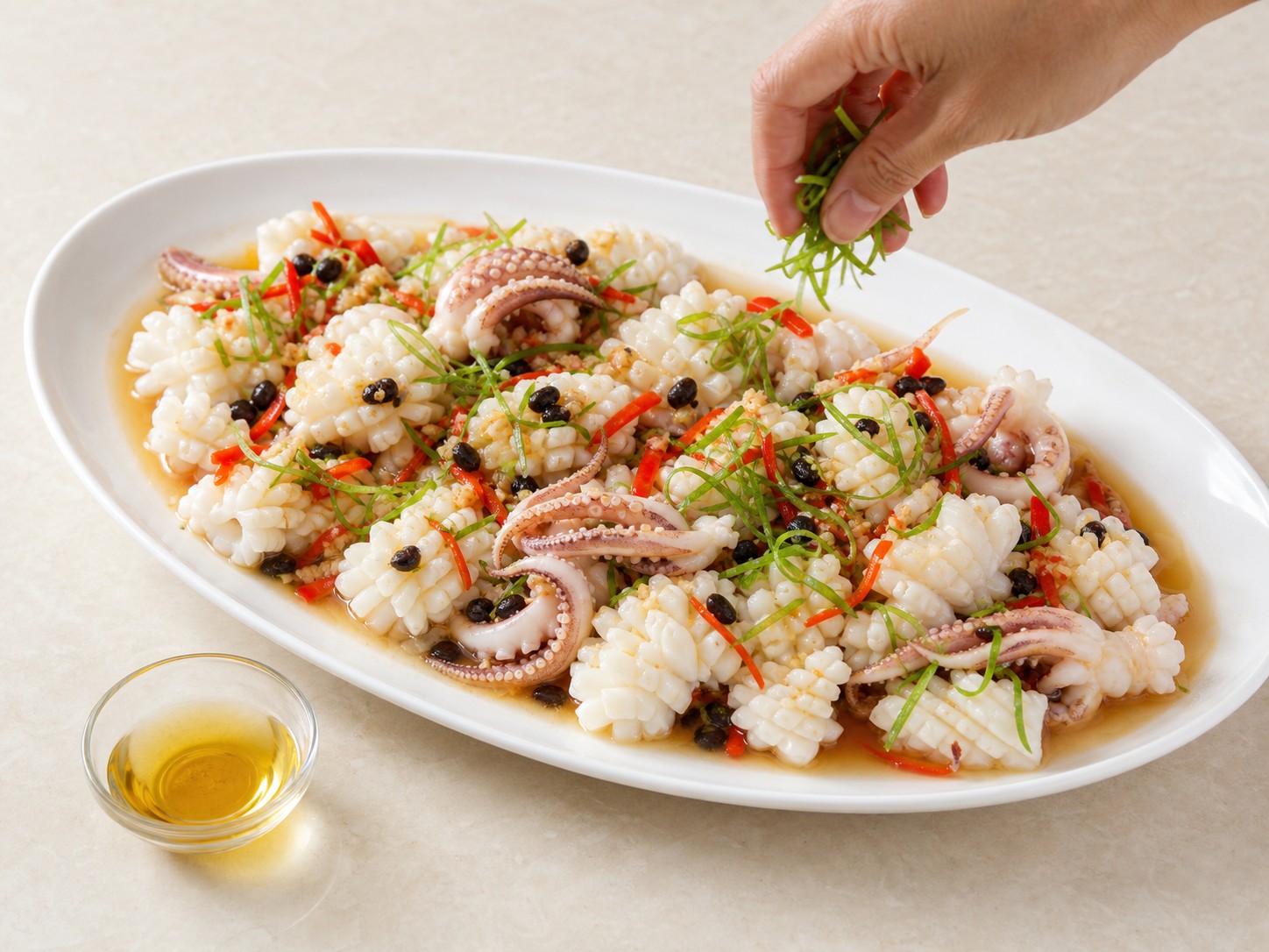 Steamed Squid with Garlic and Black Bean Sauce — step 12