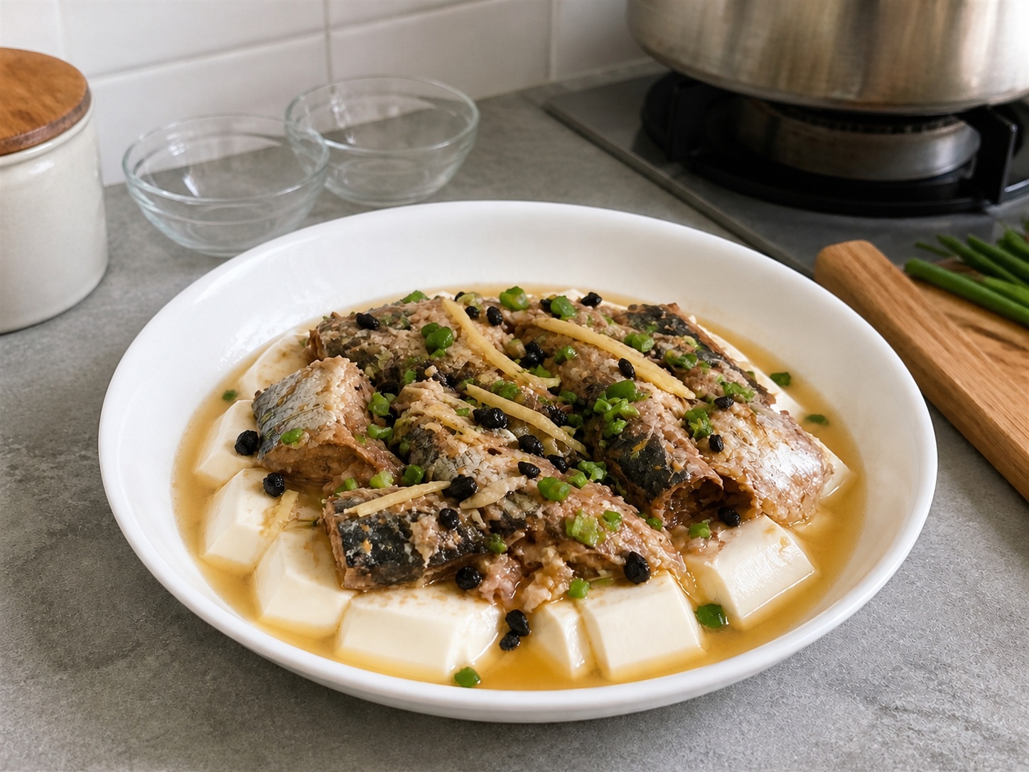 豆豉鯪魚蒸豆腐完成圖