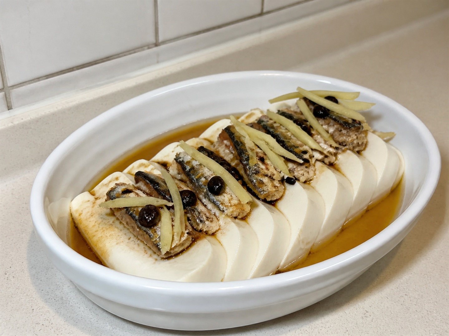 豆豉鯪魚蒸豆腐 — 鋪鯪魚豆豉