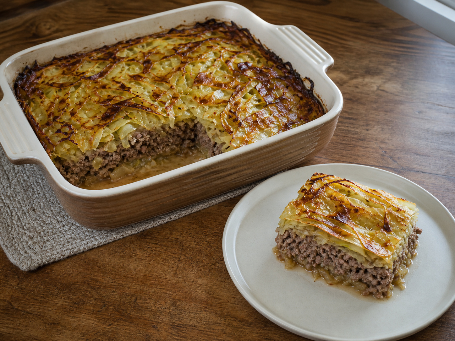 Kålpudding Daging Sapi dan Kubis Swedia — finished dish