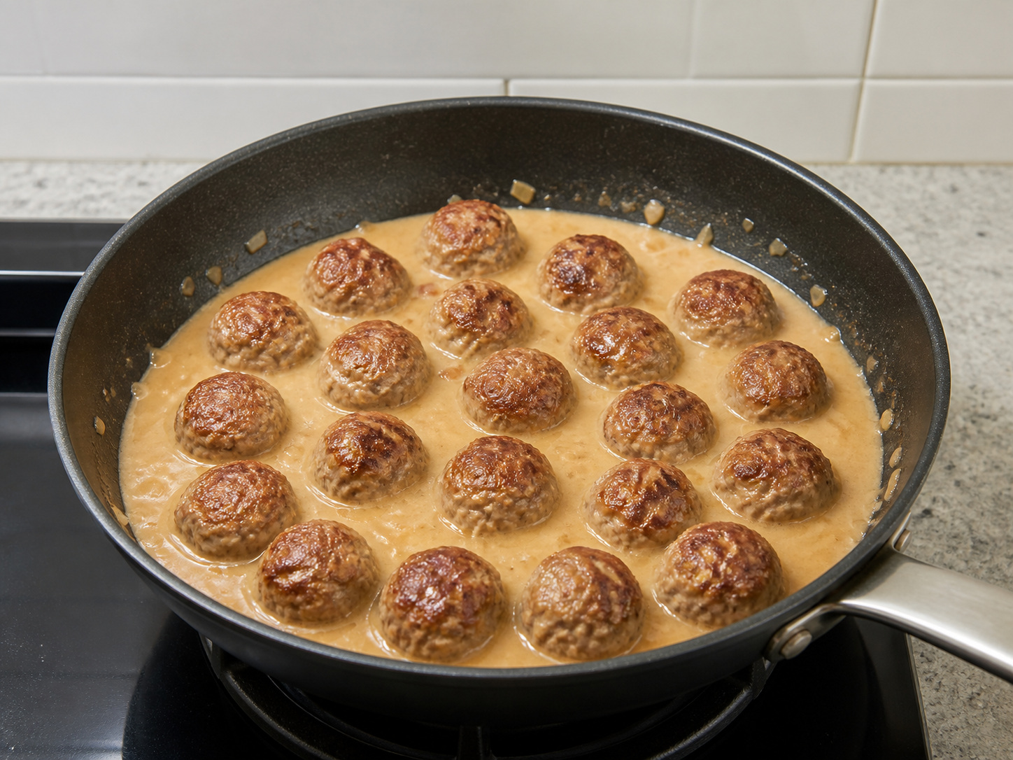 Bola Daging Babi ala Swedia dengan Saus Krim Ringan: Kembalikan bola daging