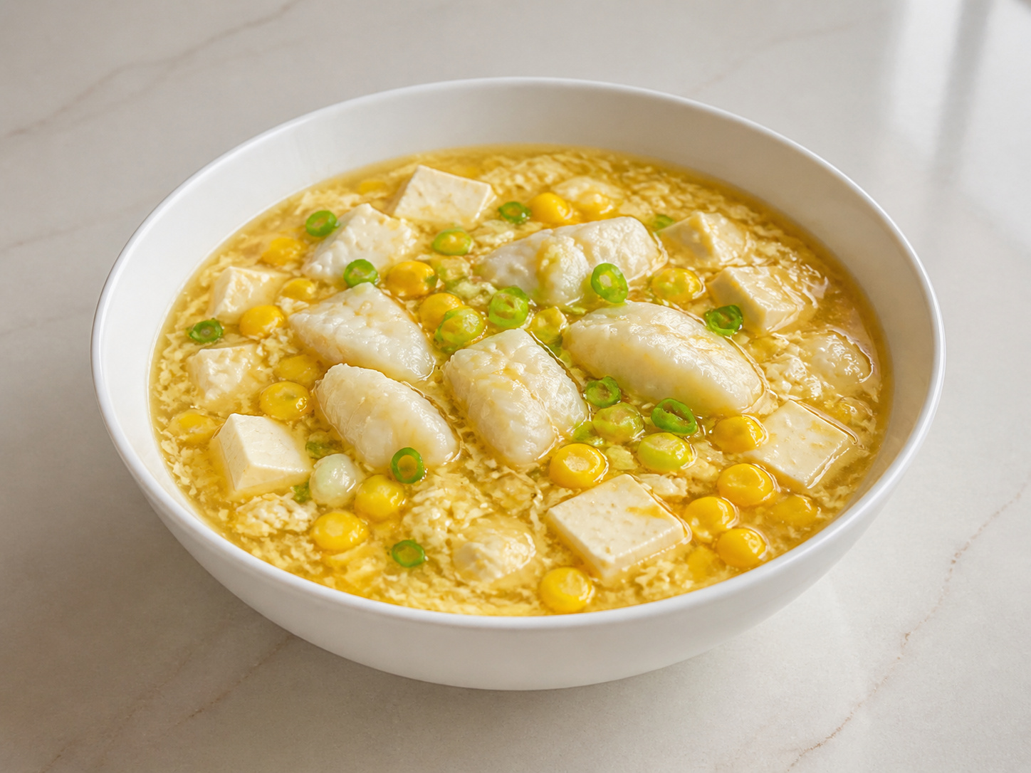 粟米豆腐魚柳羹 — 盛碗上桌