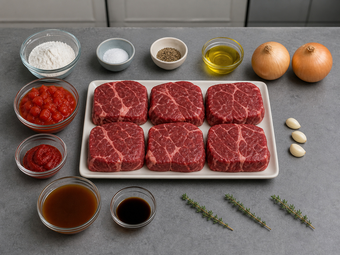 Swiss Steak with Tomato and Onions — ingredient overview