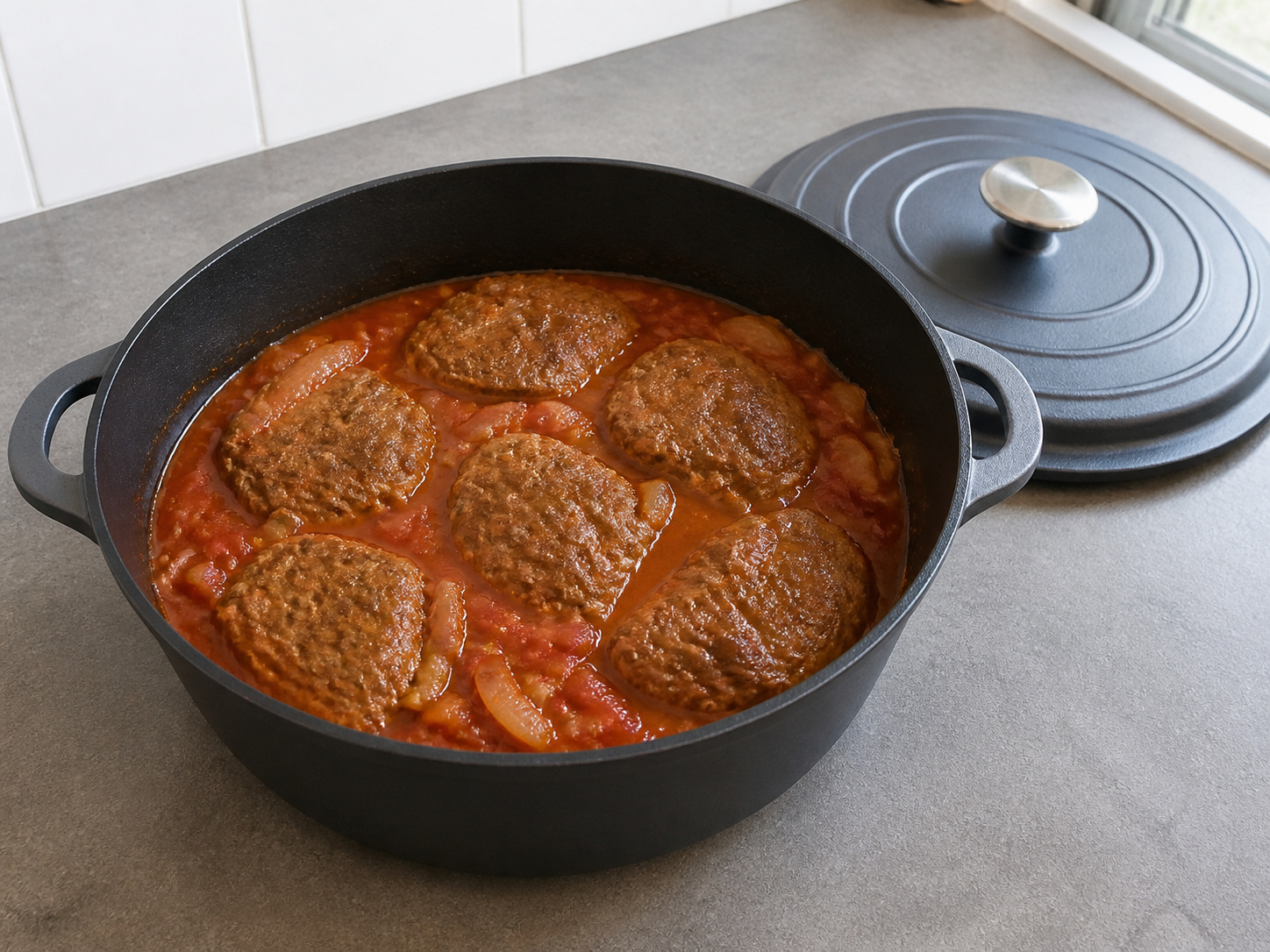 Swiss Steak with Tomato and Onions — Braise