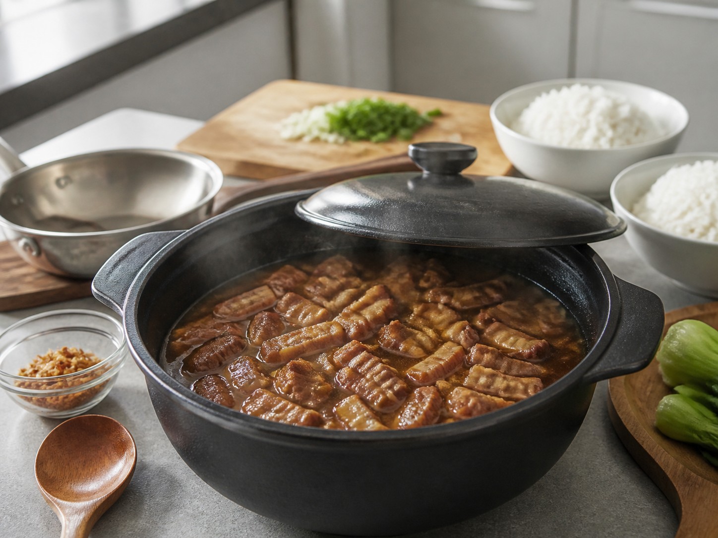 台式滷肉飯：小火燜煮