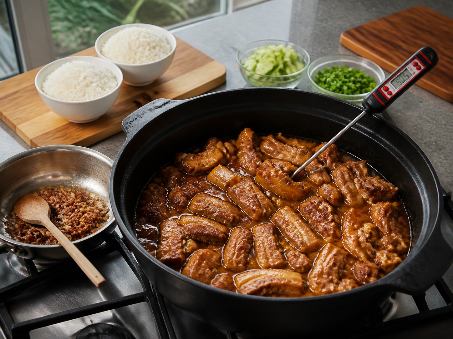 台式滷肉飯：開蓋自然收汁