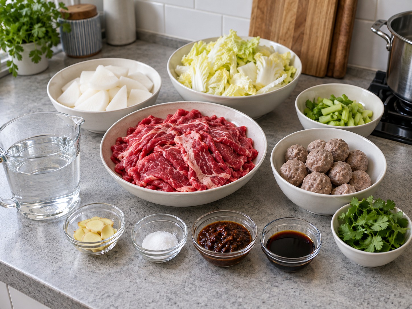 潮州牛肉火鍋 — 材料