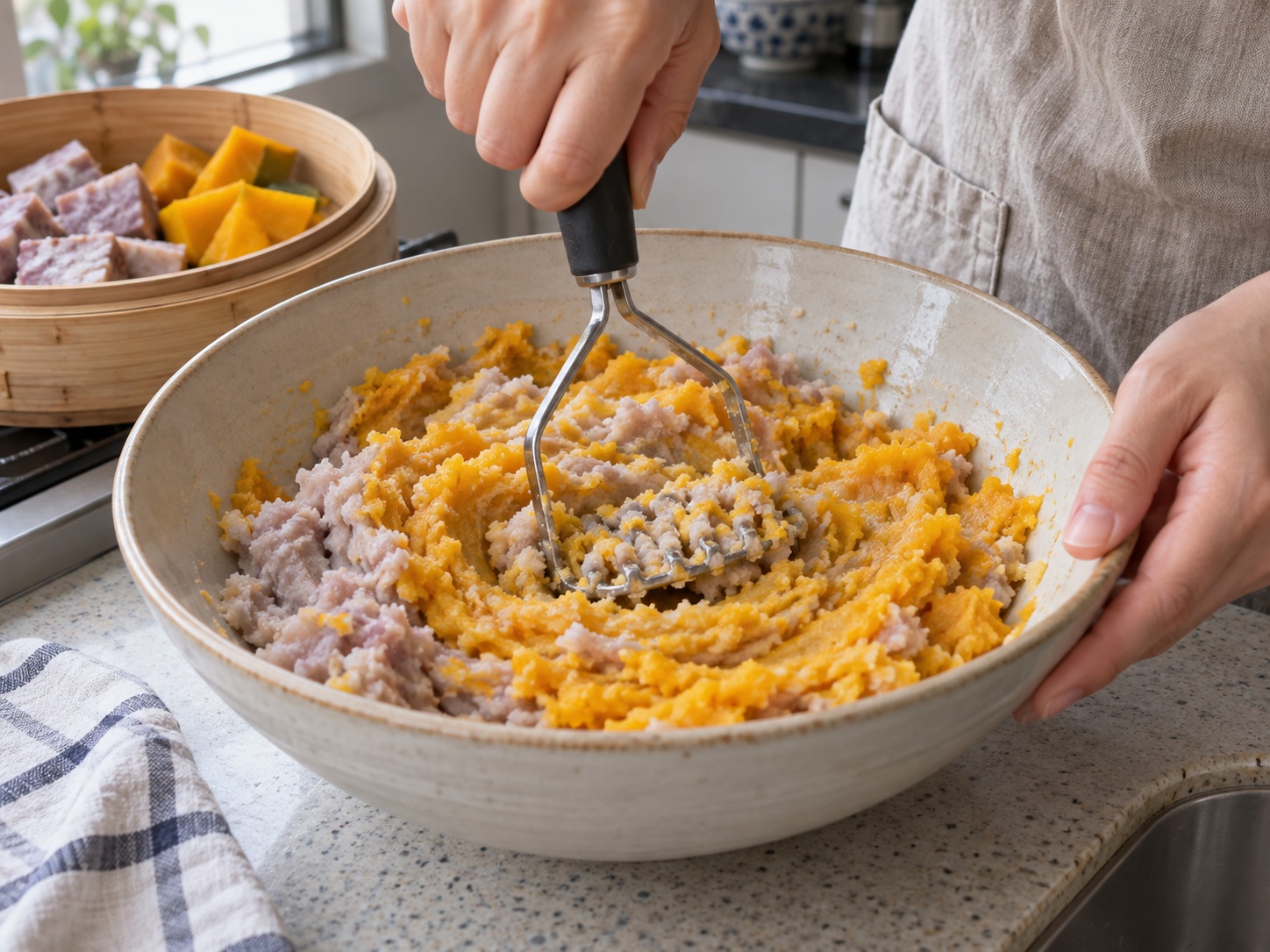 Teochew Orh Nee Taro Paste — Mash while hot