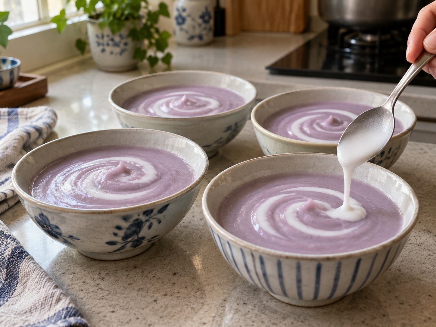 Teochew Orh Nee Taro Paste — Portion and finish