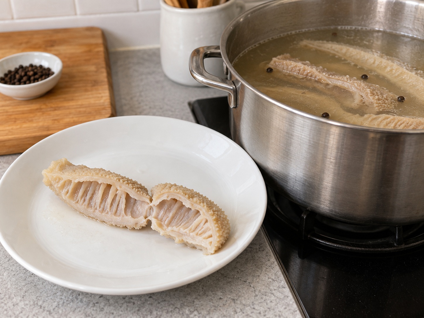 Teochew Pepper Pork Tripe Soup with Preserved Mustard Greens — Check the tripe