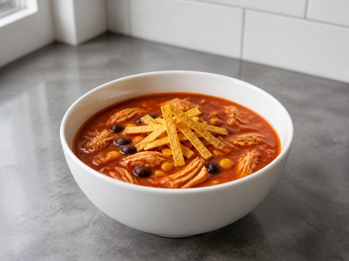 Tex-Mex Chicken Tortilla Soup — finished dish