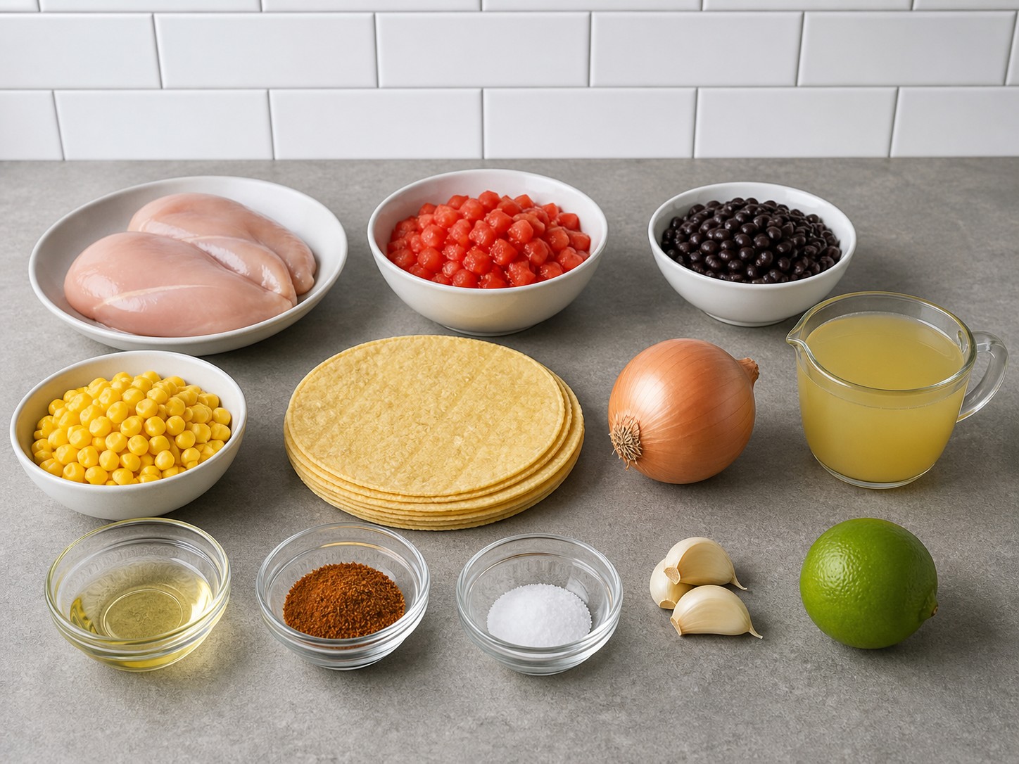 Tex-Mex Chicken Tortilla Soup — ingredients overview