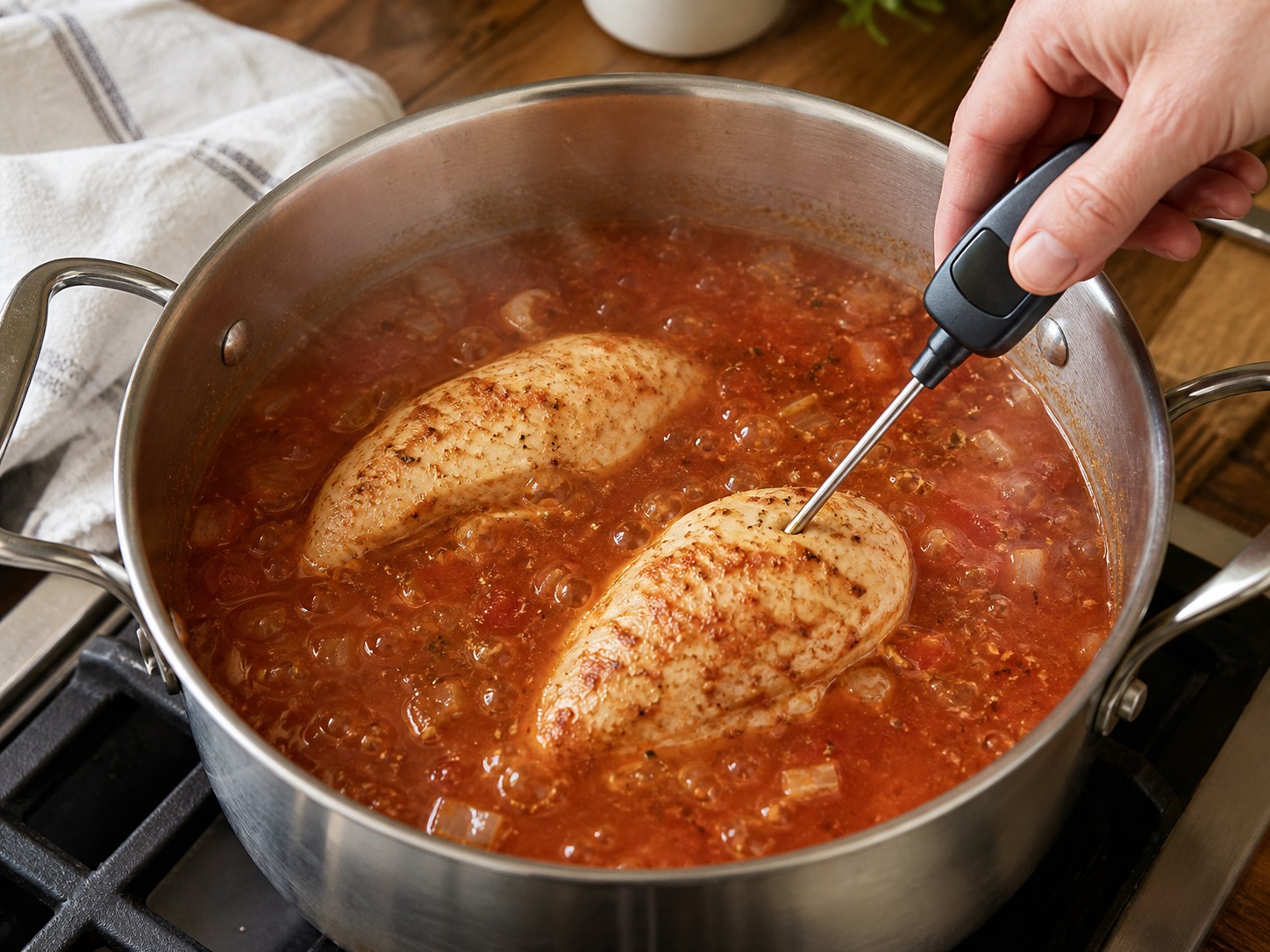 Tex-Mex Chicken Tortilla Soup — Simmer until the chicken is fully cooked