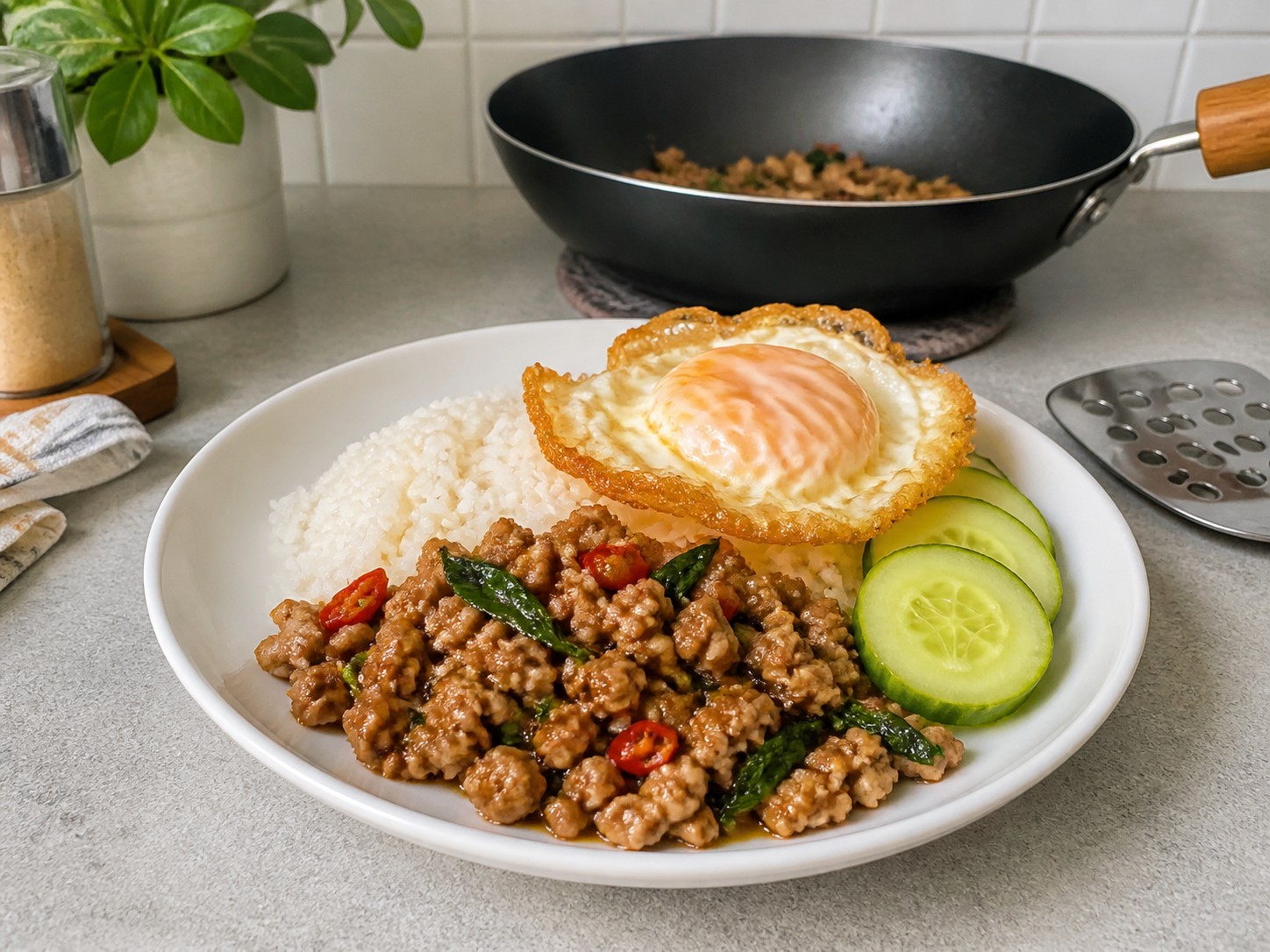 泰式香葉肉碎煎蛋飯:步驟 12