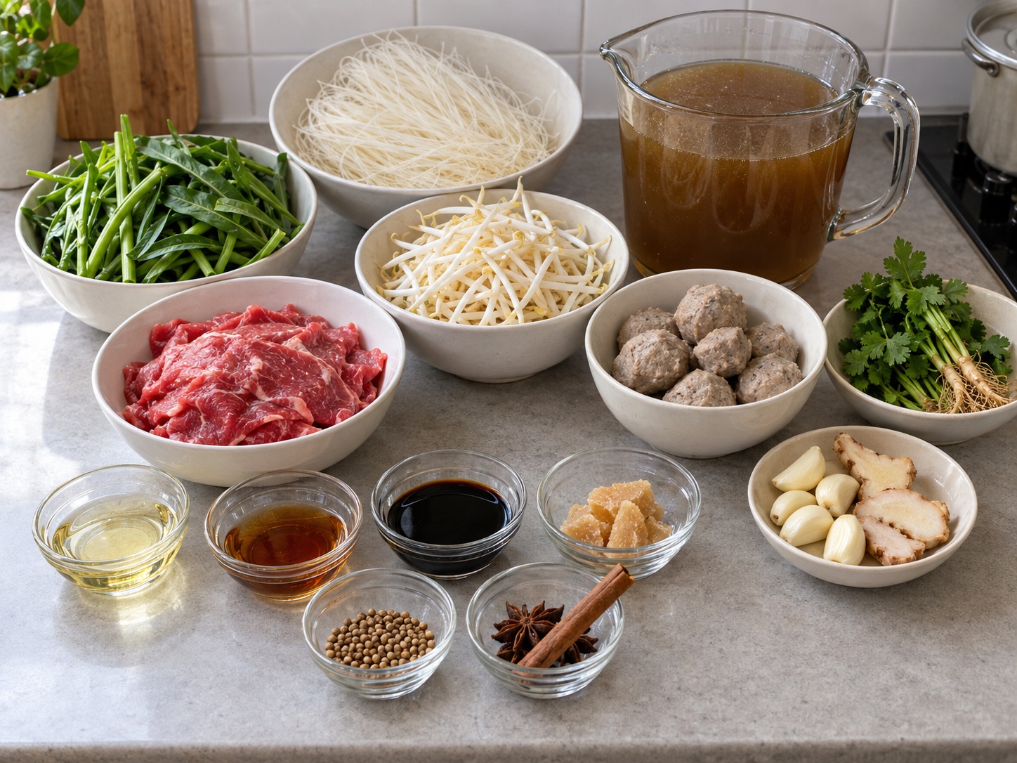 泰式香料牛肉船麵 — 材料
