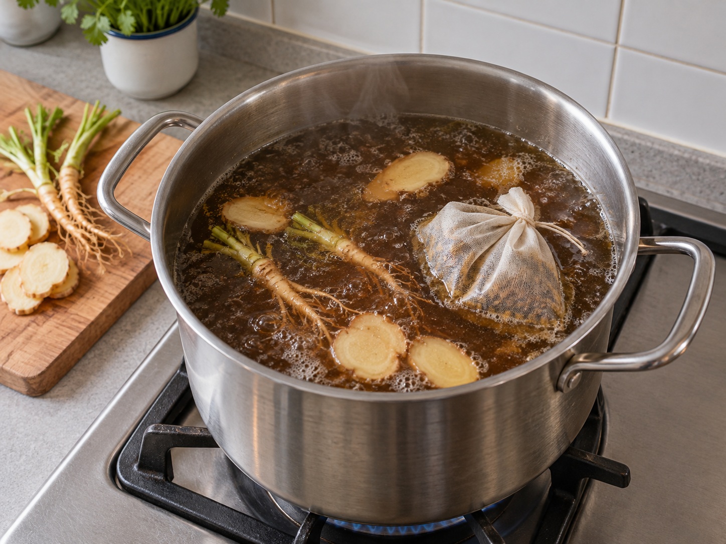 泰式香料牛肉船麵 — 香料浸煮牛湯