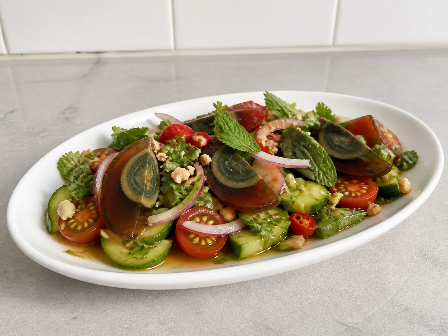 泰式涼拌皮蛋 Thai-style Century Egg Salad