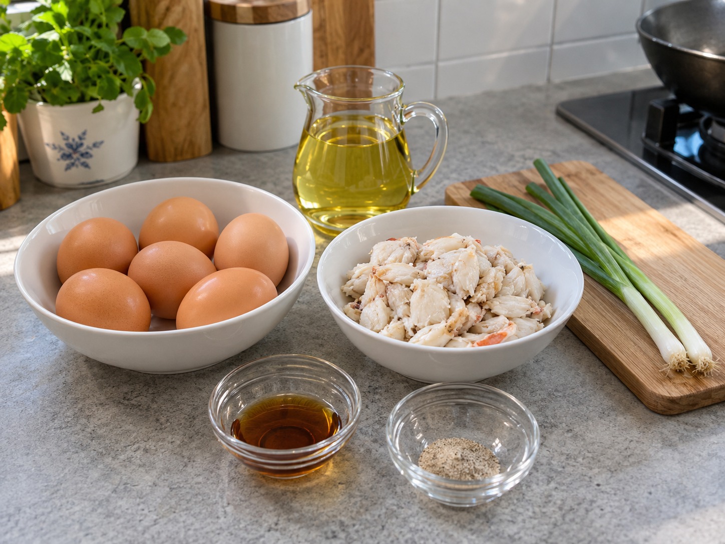 Thai Omelette na may Alimango — mga sangkap