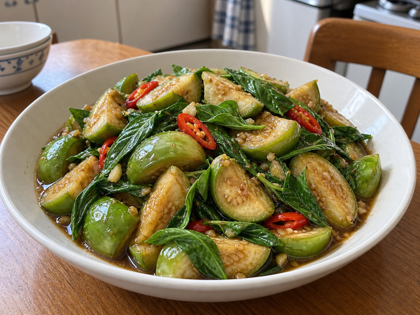 Thai Eggplant Stir-Fry with Basil — finished dish