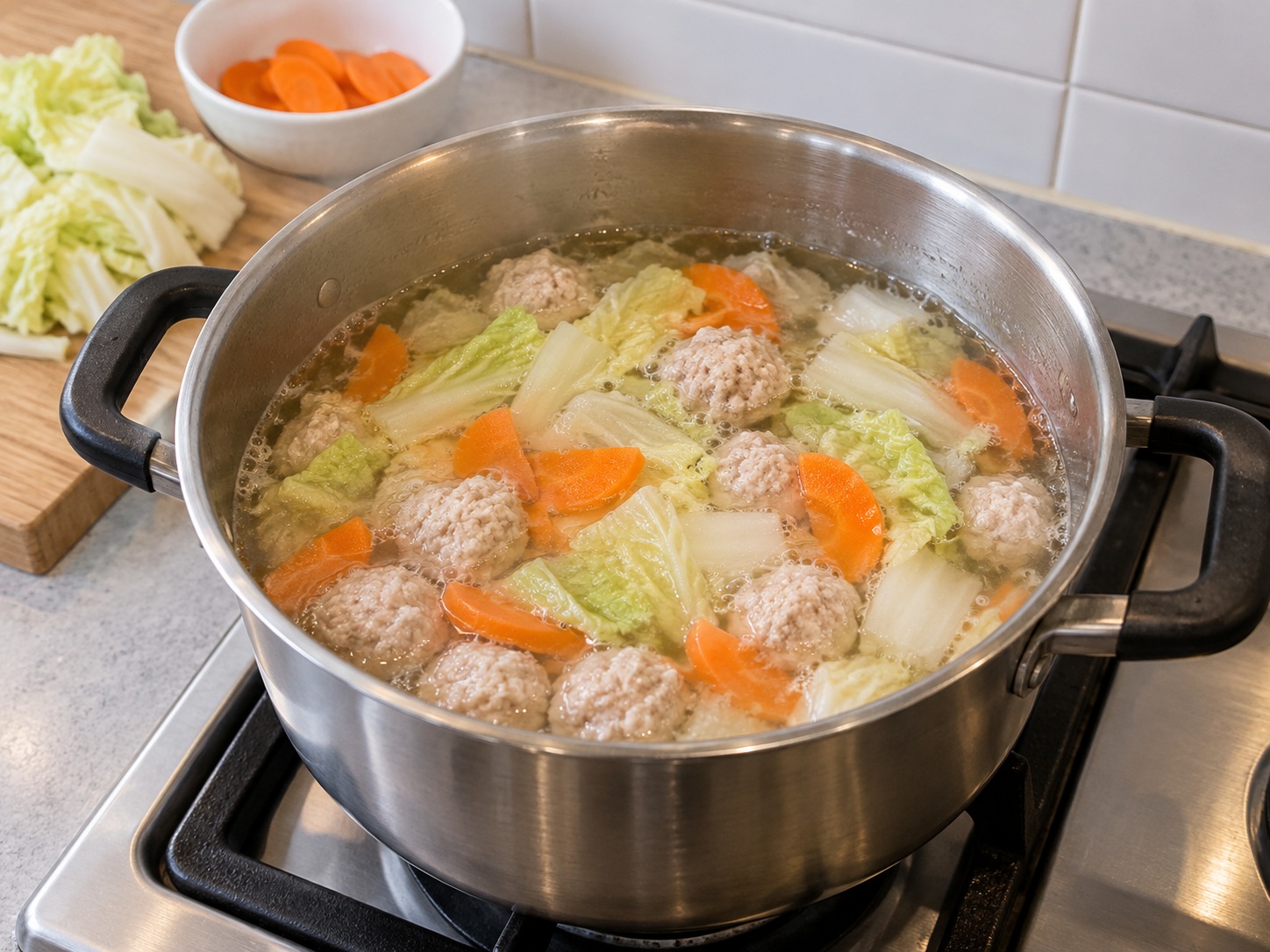 Thai Kaeng Jued Tofu and Minced Pork Soup — Cook vegetables