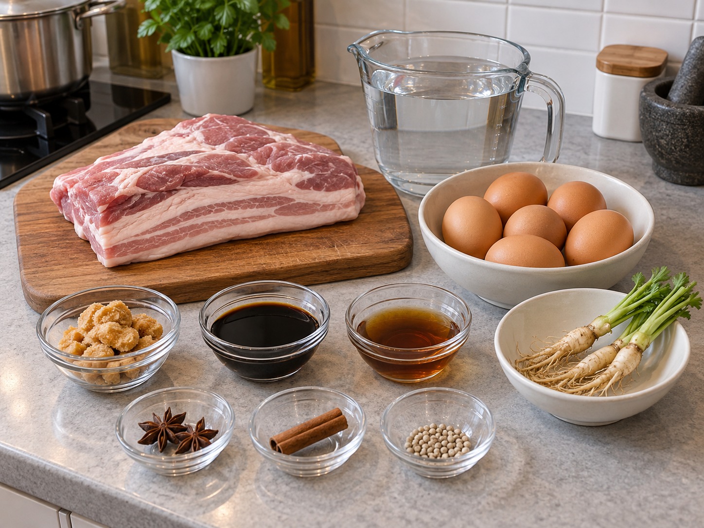 Thai Kai Palo Five-Spice Eggs and Pork — ingredients