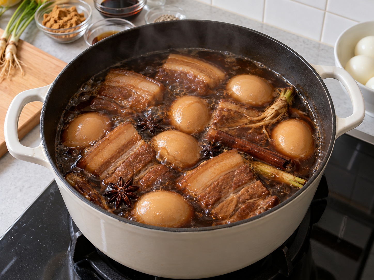 Thai Kai Palo Five-Spice Eggs and Pork — Stop when pork reaches 71°C