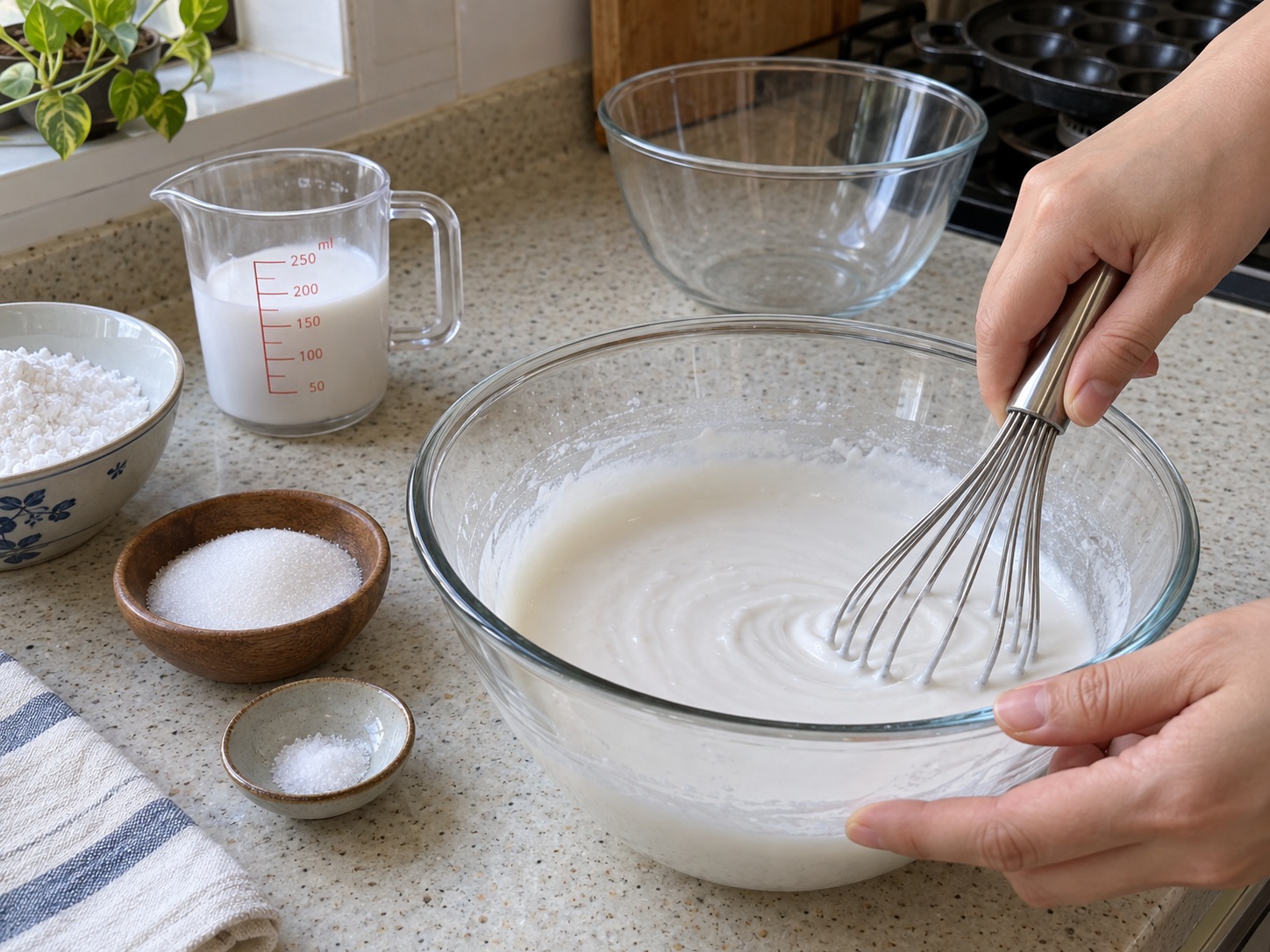 Thai Coconut Pancakes — Haluin ang rice batter