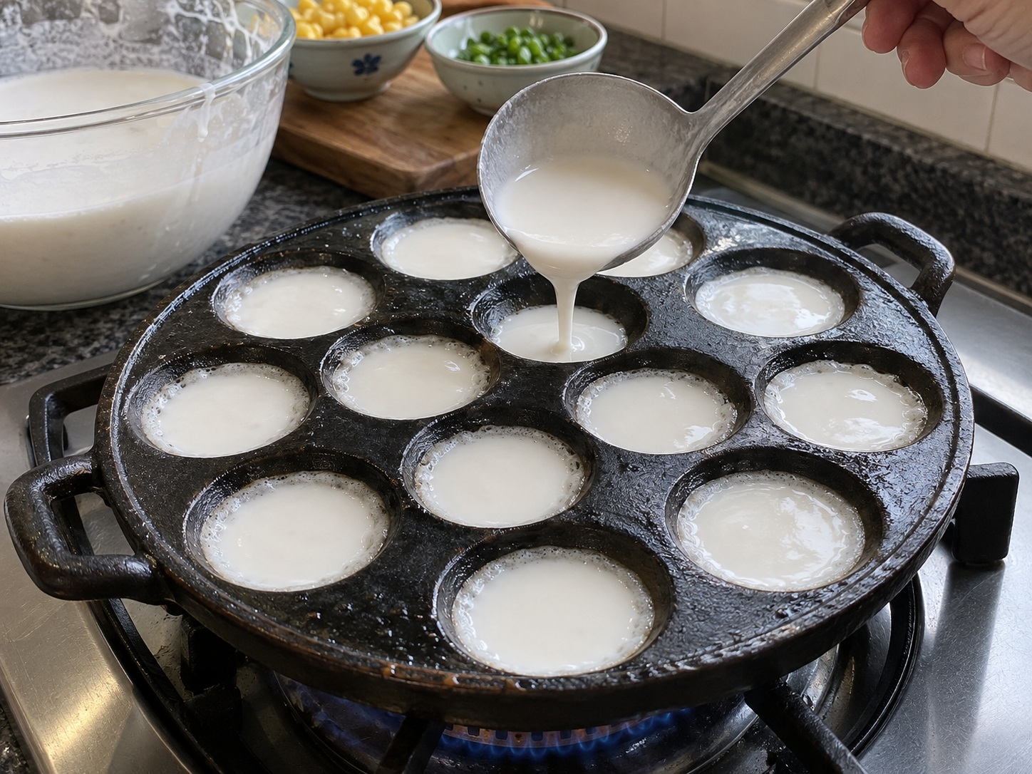 Thai Coconut Pancakes — Punuin ng batter