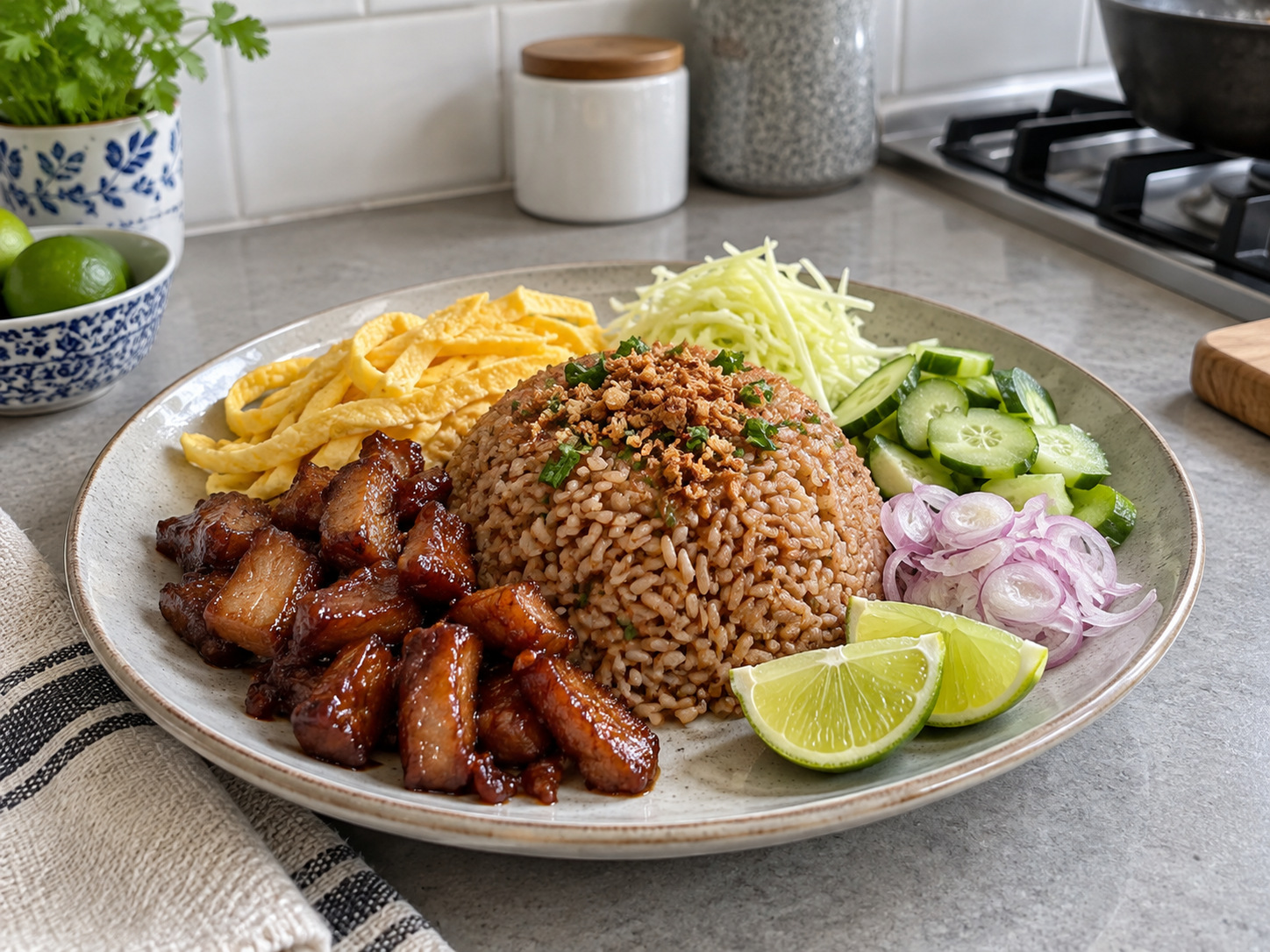 泰式蝦醬拌飯 — 完成圖