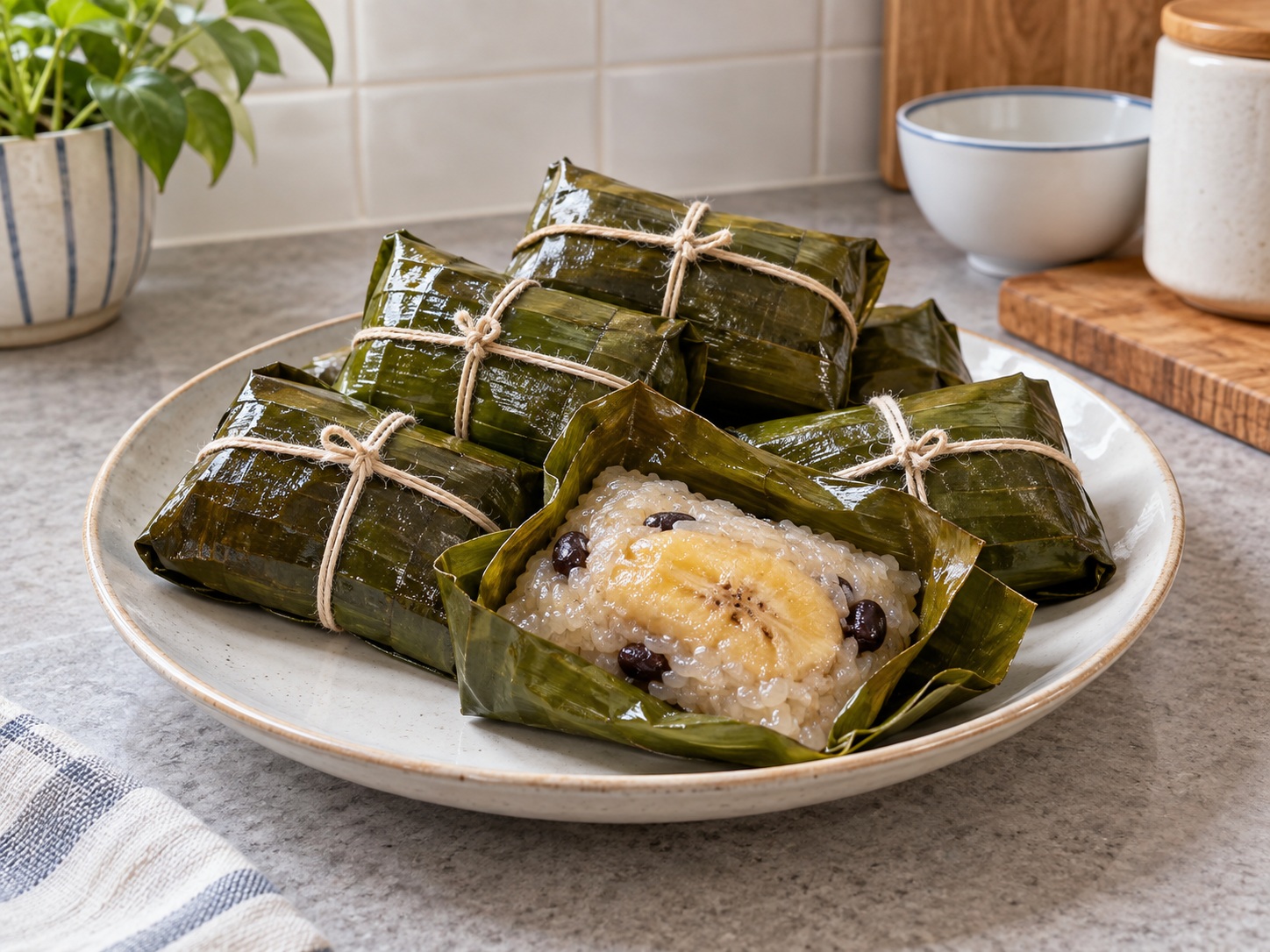 Thai Khao Tom Mad Banana Sticky Rice — natapos na ulam